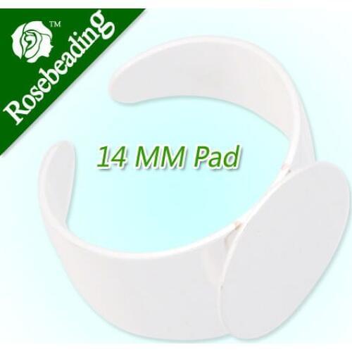 14mm Silver Plated Adjustable Ring Blanks Base With Flat Pad,bezel ring blank ,fit 14mm glass cabochon,Sold 20PCS Per Package