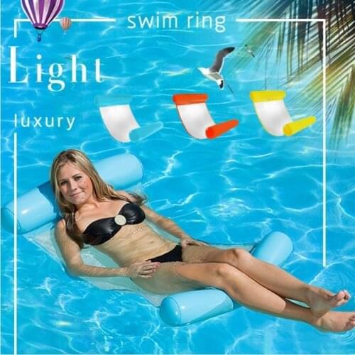 Outdoor FloatingWater hammock recliner Foldable inflatable pool float swimming Mattress sea pool chair Pool Party Toy lounge bed