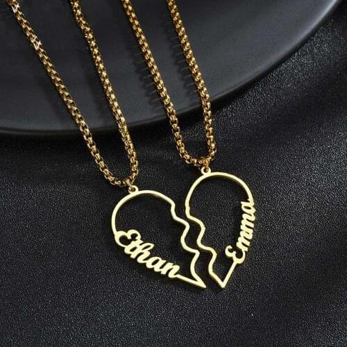 Mumuxing Customized Personality Fashion Classic Stainless Steel Couple Necklace Gift For Boyfriend Or Girlfriend