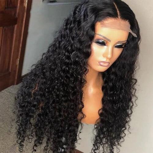 Peruvian Deep Wave Closure Wigs Deep Wavy Human Hair Wigs For Women 150% Remy Human Hair Wig 4x4 Lace Closure Wig