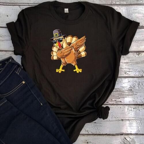 Happy Thanksgiving Day Gifts Turkey Tshirt Woman Graphic Tees 2020 Cartoon Kawaii Clothes Gothic Fashion Plus Size Clothing