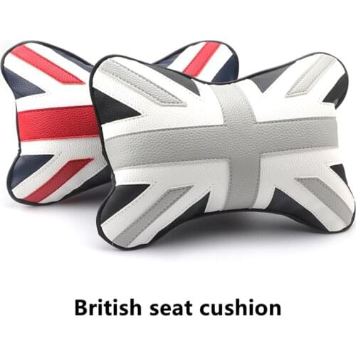 Suitable for MINI modified rice flag headrest car general neck pillow British seat backrest cooper decorative pillow