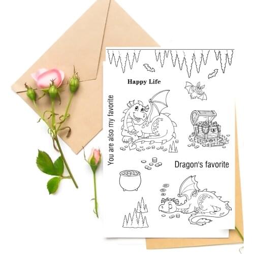 Dragon / Treasure Transparent Clear Stamps For DIY Scrapbooking/Card Making Stamps Fun Decoration Supplies
