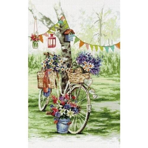 Drop Shipping Embroidery A Flowery Cycle Cross Stitch Patterns Baby Boy with 100% Cotton Flosses & Free Shipping for Wall Decor