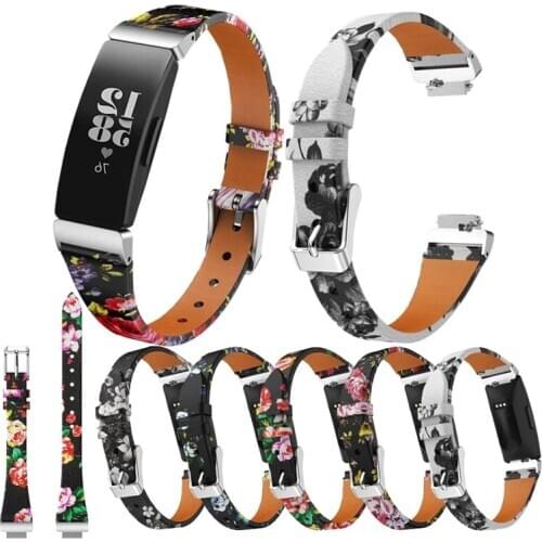 Luxury Genuine Leather Watch Band Strap for Fitbit Inspire/Inspire HR Smart Watch Replacement for Fitbit Inspire HR Wristband