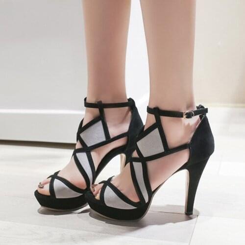 Summer New Platform Heels Women Sandals Sexy Fish Mouth Open Toe Shoes Woman Large Size 42 High Heels Sandals Women Shoes 2021