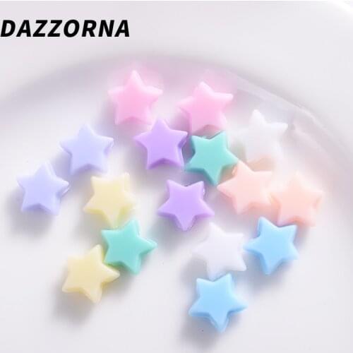 Light Colored Five-Pointed Star Loose Beads Acrylic Beads for Diy Handmade Bead Making Jewelry Bracelet Necklace Accessories