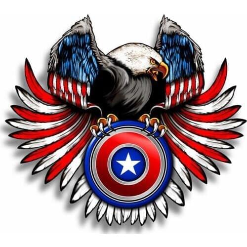 Ferocious eagle soaring usa flag creative refit patriotic personality sticker car truck laptop cup chart
