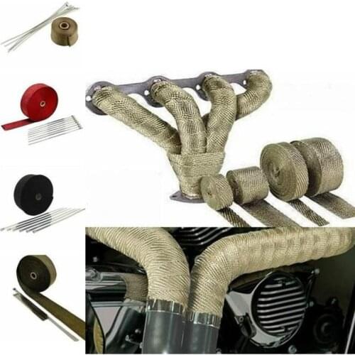 5M Car Motor Turbo Heat Shield Wrap Motorcycle Exhaust Heat Tape Wrap Pipe Wrap Shields Manifold Header Insulation Cloth Roll