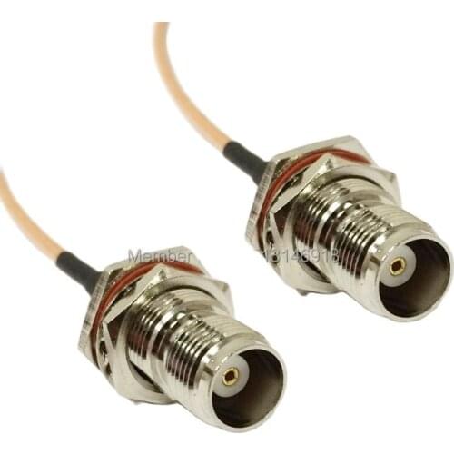 TNC female to female bulkhead nut pigtail cable RG316 15CM 6" fow wireless wifi router