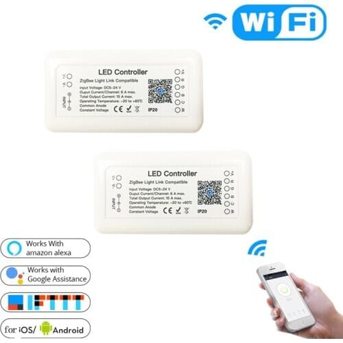 Tuya Zigbee 3.0 Smart Strip Light Driver RGB RGBW LED Strip Controller DC24V APP Control Compatible With Alexa Google Assistant