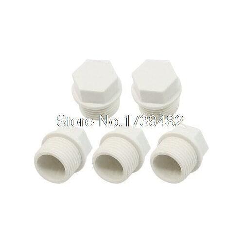 5 Pcs 1" Hex Head Solid Pipe Fitting Screwed Plug for Water Pipeline