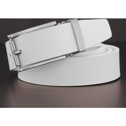 High Quality 2.8 Cm White Narrow Belt Casual Pin Buckle Designer Luxury Brand Leather Belt Cintos Masculino