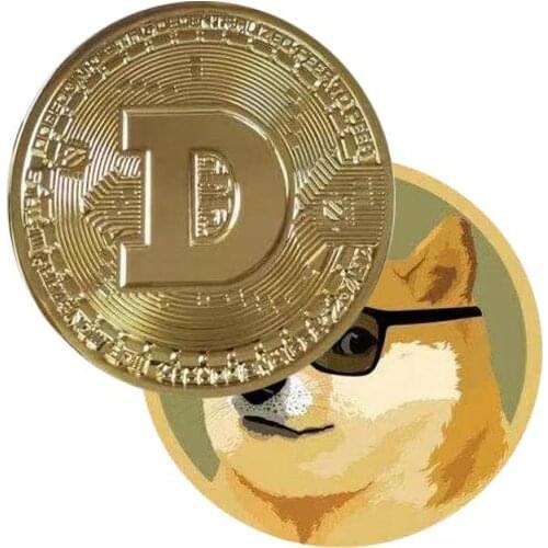Funny Dogecoin Gold Silver Doge Commemorative Coins Collection Wow Dog Pattern Souvenir Home Decoration Crafts Desktop Ornaments