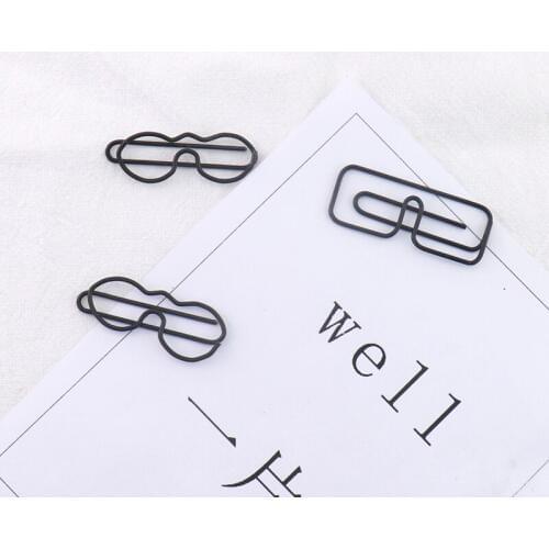 TUTU (Price/20 Clips) Officeship Glasses Shaped Paper Clips Funny Kawaii Bookmark Office School Stationery Marking Clips H0161
