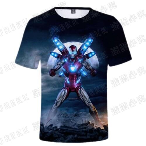 Iron Man 3D T Shirts Men Women Children Fashion Streetwear Marvel Printed T-shirt Summer Short Sleeve Casual Tops Cool Tee