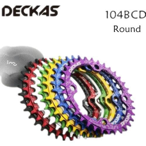 Deckas Round 104BCD Narrow Wide Chainring MTB Mountain bike bicycle 104BCD 32T 34T 36T 38T crankset Tooth plate Parts 104 BCD