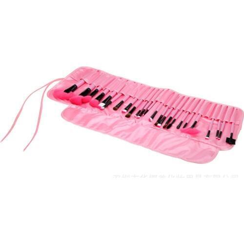 24PCS Make Up Women Girl Gift Face Foundation Blush Powder Flat Eyeliner Eyebrow Makeup Cosmetic Brush Tool Set Kit With Bag
