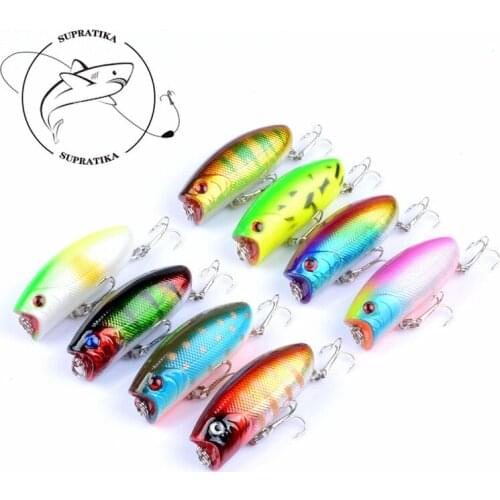 8Pcs/Lot Crankbait Sea Fish Fishing Popper Lure 6cm/10.4g Artificial Hard Baits 3D Eyes Peche Leurre For Pike Fishing