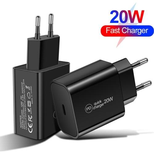 US/EU/UK Quick Charge 3.0 QC PD Charger 20W QC4.0 QC3.0 USB Type C Fast Charger For IPhone 12 Pro Max Mini Xiaomi Phone Charger