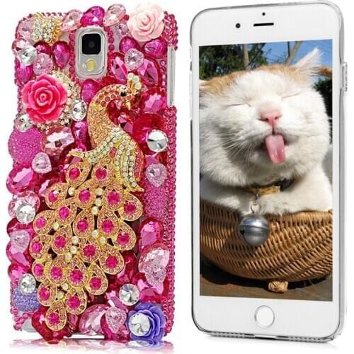 Luxury Rhinestone Case for iPhone 11 12 Pro Max X XS XR 6 6s 7 8 Plus 12 mini Peacock Cover Bling Diamond Capa