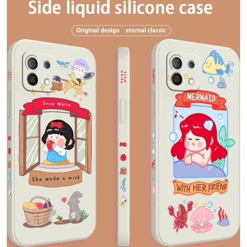 Simple Fish Princesss Phone Case For Xiaomi Mi 11 10T 10T Pro 10 S lite Ultra 9T 9 8 Note 10 Pro Poco F3 F2pro X2 Cover