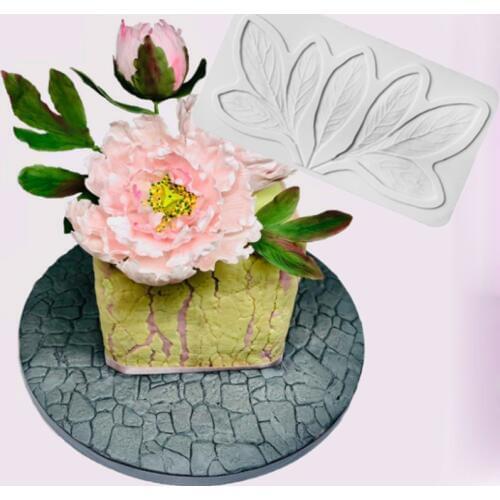 Flower Pro Peony Leaves Mould Fondant Cakes Decor Tool Silicone Molds Sugarcrafts Chocolate Baking Tools For Cakes Gumpaste Form