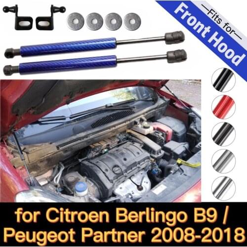 For Citroen Berlingo B9 for Peugeot Partner 2008-2018 Front Hood Bonnet Gas Struts Lift Support Shock Damper Carbon Fiber