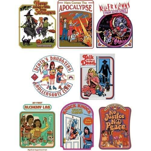 Europe science experiment patches Dark humor NO JUSTICE NO PEACE iron on patches Clothing thermoadhesive patches thermo-sticker