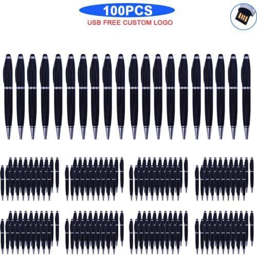 Real capacity 100pcs free logo USB 2.0 metal Flash Drives 64gb 128gb usb stick 8GB 16GB metal pen 32GB usb u disk flash memory