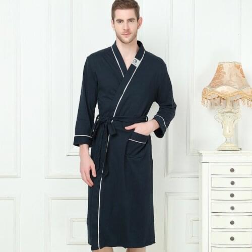Autumn Spring Dressing Gown Men Robe Casual Modal Kimono Bathrobe Women Daily Spa Home Clothes Male Nine Points Sleeve Sleepwear
