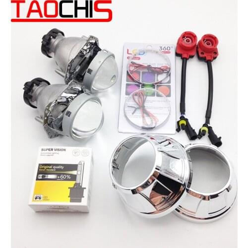 TAOCHIS 3.0 inch Bi-xenon Hella 3R G5 Projector Lens HID D2S Shroud Devil Eyes Head Lamp Upgrade Super Lens Demon eye