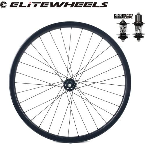 ELITEWHEELS 29er Mountain Bike Carbon Wheelset 27*23mm Use Koozer XM 490 Hub 28/32 Holes For Cross Country 700c Hookless Wheels