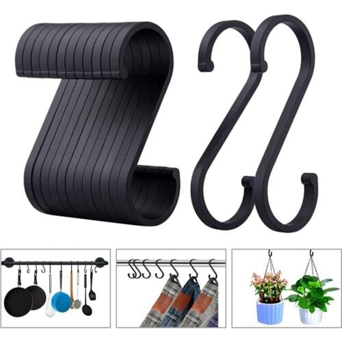 5/10pcs Kitchen Towel Hooks Multi-function S-shaped Hooks Matte Space Aluminum Plants Coffee Cups Clothes Holder