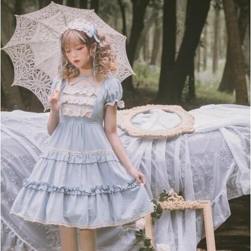 Sannian Summer Lolita Short-sleeved Dress Women Clothes Maid Costume Cosplay Tea Party Clothing Ladies And Girls Dress