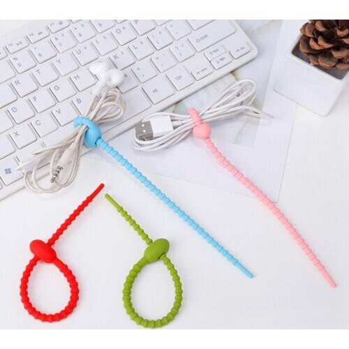 Multi-use Reusable Food Bag Clip Straps Silicone Cable Ties Home Kitchen Sealing Bag Clips Tie Storage Organizer Accessories