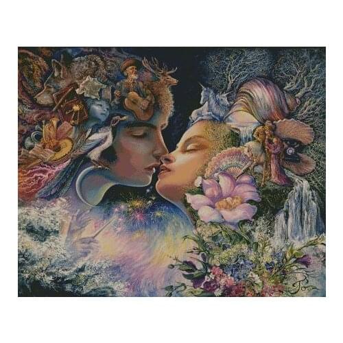 Prelude to Love, Kiss Embroidery High Quality Crafts Needlework 14CT Unprinted Cross Stitch Kits DIY Art Handmade Home Decor