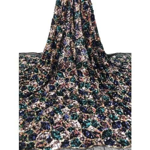 Nigerian Lace Fabric African Lace Fabric 2021 High Quality Lace Dress With Sequin Green French Lace Fabric FJ3590