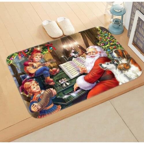 New Christmas Decoration Carpet Solid Color Plush Simple Printing Christmas Decoration Carpet Living Room
