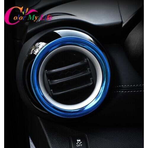 Color My Life 2Pcs/Set Car Air Vent Outlet Cover for Nissan Kicks 2017 - 2021 Stainless Accessories Air Conditioning Outlet Trim