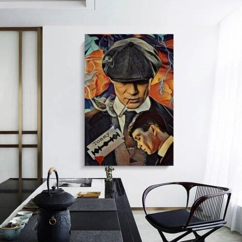 Tommy Shelby Portrait Wall Art Posters and Photos Peaky Blinders Abstract HD Print Painting New Era