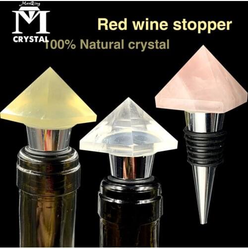 Natural Crystal Pyramid wine stopper Home Wine Collection Red Wine Bottle Stopper Crystal Vacuum Seale Wine Stoppers reusable