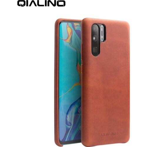 Qialino Fashion Genuine Leather Ultra Slim Phone Case For Huawei P30 Pro 6.47 Inch Luxury Handmade Back Cover For Huawei P30