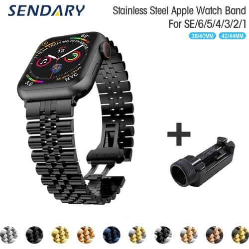 Band Strap For Apple Watch SE 6/5/4 40MM 44MM Metal Stainless Steel Watchband Loop Bracelet for iWatch Series 1/2/3 38MM 42MM