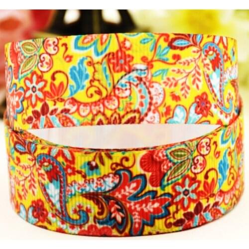 22mm 25mm 38mm 75mm Flowers cartoon printed Grosgrain Ribbon party decoration 10 Yards X-04556