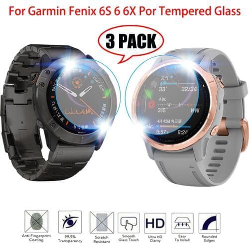 9H Watch Protective For Garmin Fenix 5 5s Plus 6S 6X 6 Pro Ultra Clear Tempered Glass film Guard Screen Protector Film 3PCS