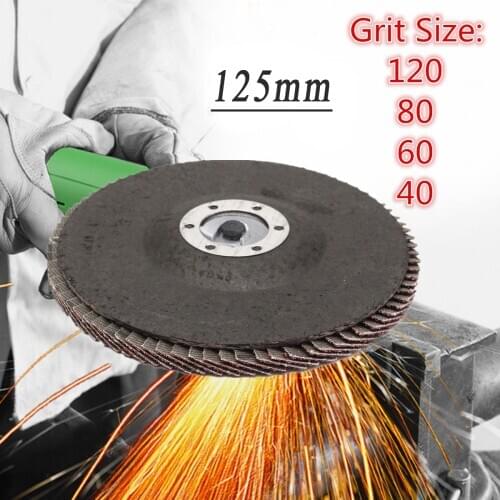 125mm 5 inch 40/60/80/120 Grit Grinding Wheel Flap Disc Angle Grinder Sanding Tool 13000 rpm Aluminum Oxide Abrasive Tools