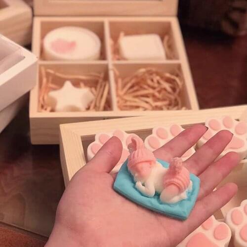 DIY Soap Silicone Mold Sleeping Baby Aromatherapy Moulds Newborn Baby Cake Baking Home Garden Decoration