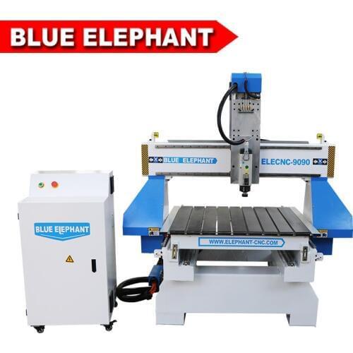 Blue Elephant Cheap 4 axis cnc router 9090 Jinan 900×900 aluminum cutting machine with high efficiency for 3d wood acrylic metal