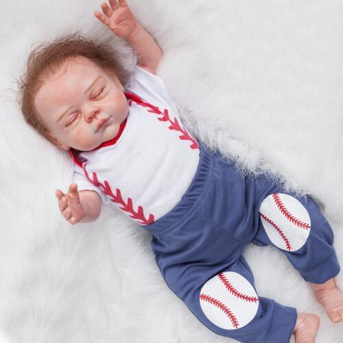55cm Super realistic Reborn Baby Dolls 3/4 Silicone Bebe boy Reborns Dolls PP filling with Cute pacifier toy for children gift